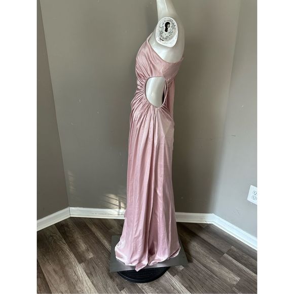 MAC DUGGAL ONE SHOULDER BELL SLEEVE DRAPED GOWN US 6 $598 - Picture 6 of 13